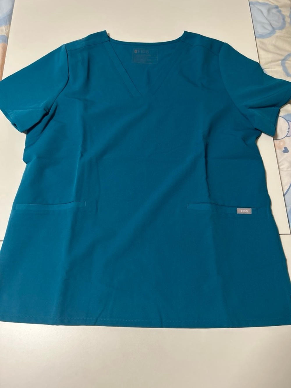COMPLETELY NEW Figs Teal V-Neck Medical Scrub Top